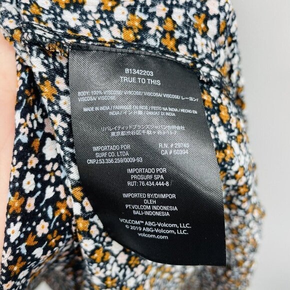 Volcom Juniors Large Floral Print Hey Stone Hey Slit-Front Midi Dress Black $55 - Picture 10 of 10